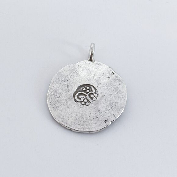 Vintage Karen Hill Tribe Sterling Silver 925 Stylized Om Pendant - Picture 4 of 6